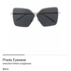 Prada Geometric Black and Silver Sunglasses